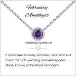 Presentski Birthstone Necklace for Women Sterling Silver 925 Solitaire Pendant Dainty Necklace Birthday Gifts for Women Girls Birthstone Necklaces for Mom